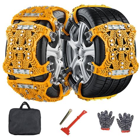 Upgraded Snow Chains for Cars, Emergency Anti Slip Tire Traction Chains ...