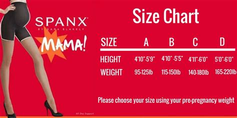 Size Chart For Spanx: A Visual Reference of Charts | Chart Master