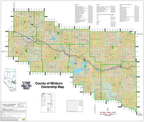 Minburn County Landowner map C27. County and Municipal District (MD) maps show surface land ...