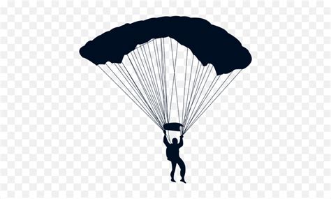 Transparent Silhouette Parachute - Parachute Silhouette Png Emoji ...