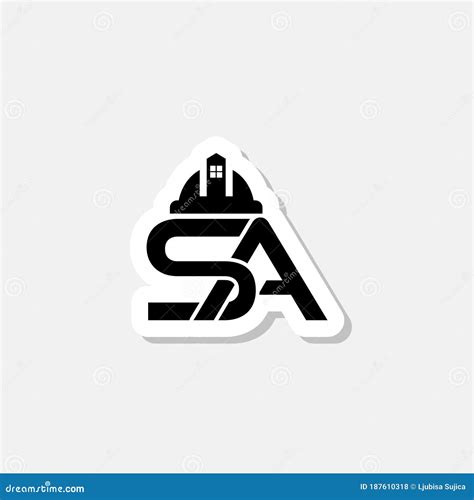 Initial Letter SA Logo Template Design Isolated on Gray Background ...