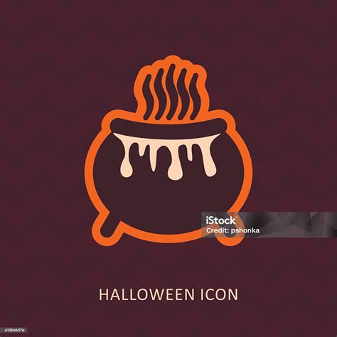 Halloween Witch Cauldron Vector Silhouette Icon Stock Illustration ...