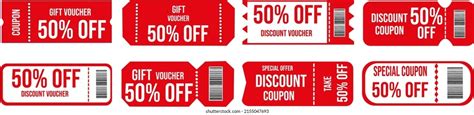 50 Discount Coupon Promotional Voucher Coupon Stock Vector (Royalty Free) 2155047693 | Shutterstock