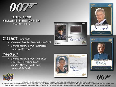 2020 Upper Deck James Bond Villains & Henchmen Trading Cards