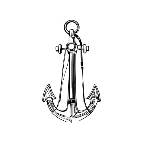 Premium Vector | Vintage sea anchor hand drawn vector line art anchor