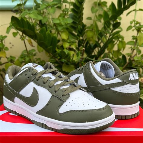 WMNS Nike Dunk Low Medium Olive, Men's Fashion, Footwear, Sneakers on Carousell