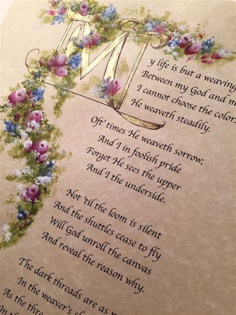 My Life is but a Weaving/The Tapestry Poem by Corrie ten Boom/8 1/2x11 ...