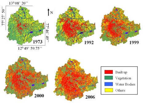 Bangalore's growing urban sprawl (1973 - 2006) - Ecoclimax