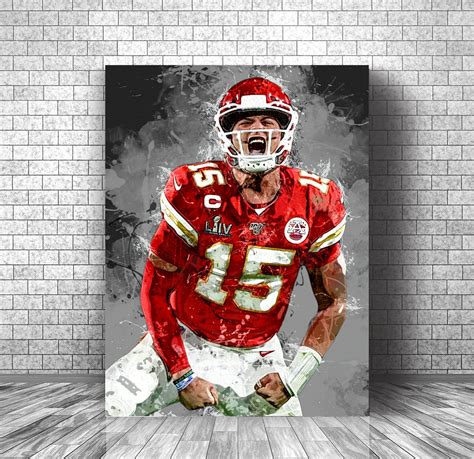 Patrick Mahomes Poster / Kansas City Chiefs Print / Framed | Etsy