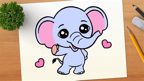 How To Draw A Cute Elephant || Draw So Cute Easy Step by Step - YouTube