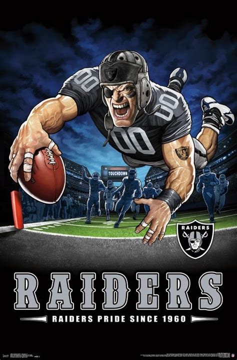 Oakland Raiders "Raiders Pride Since 1960" NFL Theme Art Poster - Liqu ...