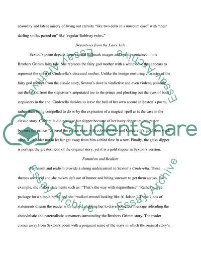 Cinderella by Anne Sexton Essay Example | Topics and Well Written Essays - 1000 words