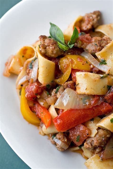 Italian Perfect Easy Pasta with sausages and peppers recipe | AgneseItalianRecipes