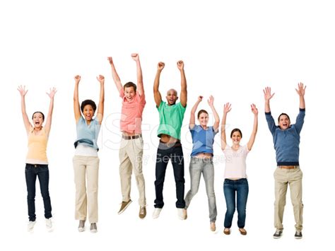 Excited People Jumping IN The Air Isolated Stock Photos - FreeImages.com