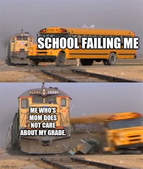 A train hitting a school bus - Imgflip