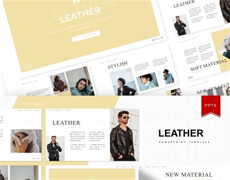 Leather | PowerPoint template #99587 - TemplateMonster