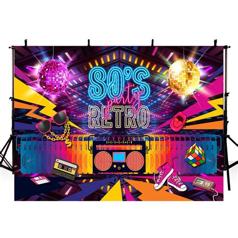 80s Party Backdrop Disco Theme Retro Style Photo Backdrop 80's Birthda ...