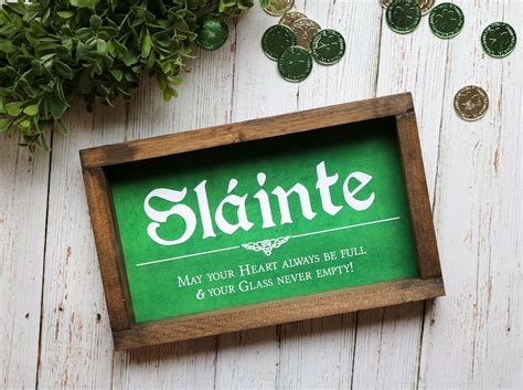 SLAINTE Wood Framed Sign 12.5 x7.5 St. | Etsy