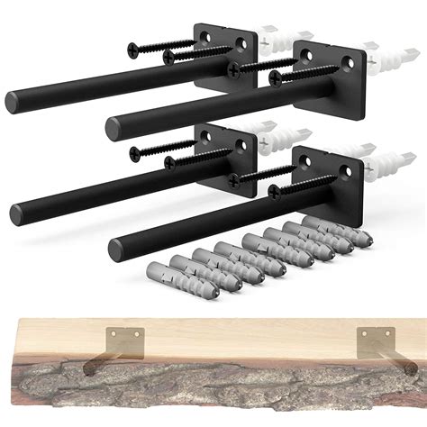 Heavy Duty Floating Shelf Brackets, Industrial Iron Metal Hidden Shelf Brackets, Decorative ...