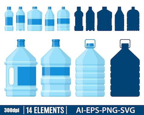 Water Bottle Clipart Vector Design Illustration. Water Bottle - Etsy