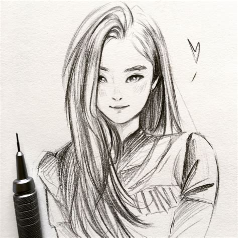 Jennie kim @huskytzu | Cheveux dessin, Portrait dessin, Idées esquisses