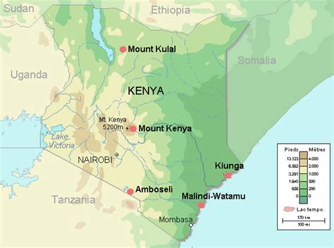 Kenia Geographischen Karte