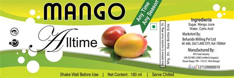 Mango Juice label design