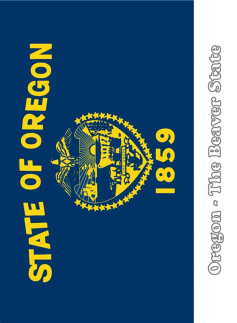 Large, Vertical, Printable Oregon State Flag, from NETSTATE.COM