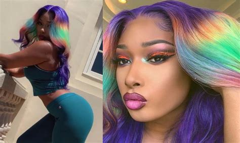 Megan Thee Stallion Debut Rainbow Hair While Showing Dangerous Curves On IG - Urban Islandz