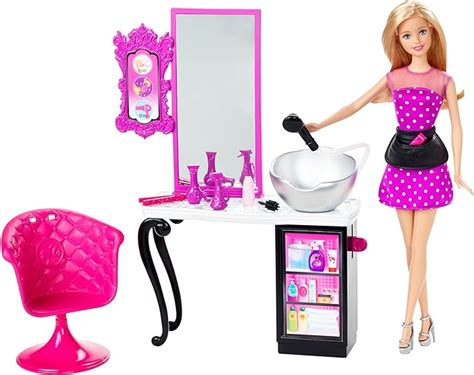 Barbie CMM55 Malibu Avenue Hairdresser Style Salon with Doll by Mattel ...