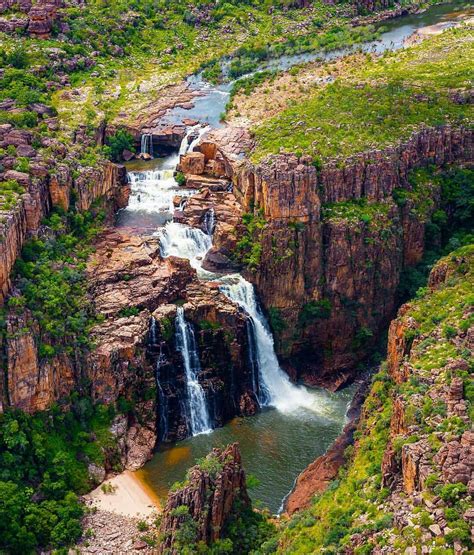 Twin Falls, Kakadu National Park, Australia. This beautiful waterfall is located deep in the ...