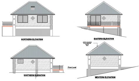 Roof house all four sided elevation cad drawing details dwg file - Cadbull