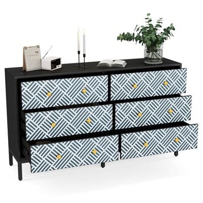 Tribesigns 55.12" Wood Storage Dresser Black & White : Target