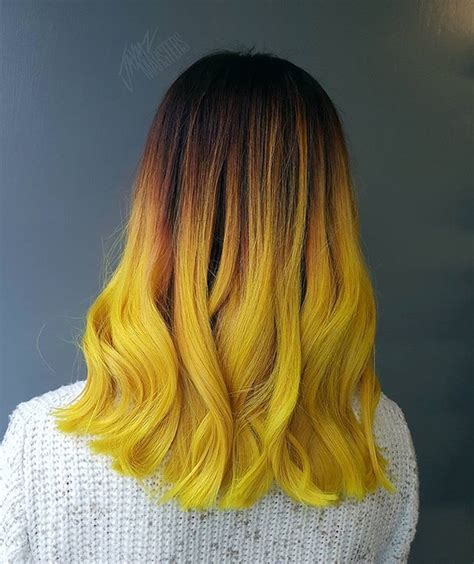 mustard yellow ombre : FancyFollicles