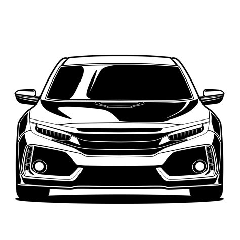 Black and white car front drawing 1396723 Vector Art at Vecteezy