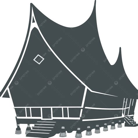 Rumah Gadang Silhouette Noire Gratuite Vecteur PNG , Maison ...