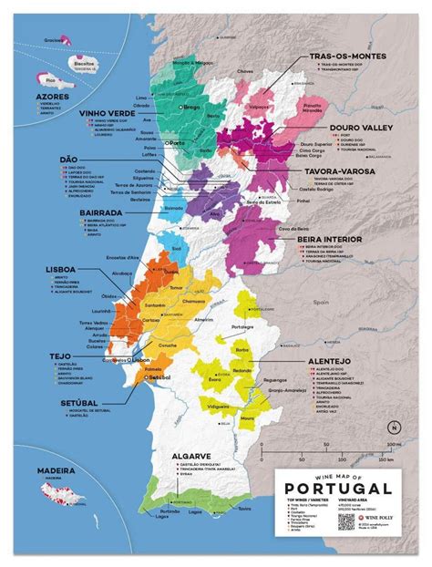 Portugal wine regions map - Map of Portugal wine regions (Southern Europe - Europe)