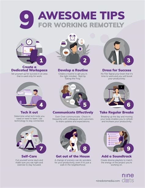 9 Awesome Tips For Working Remotely - Visulattic - Your Infographics Destination