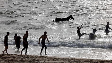 Gazans flock to beaches despite pollution disaster - Al-Monitor ...