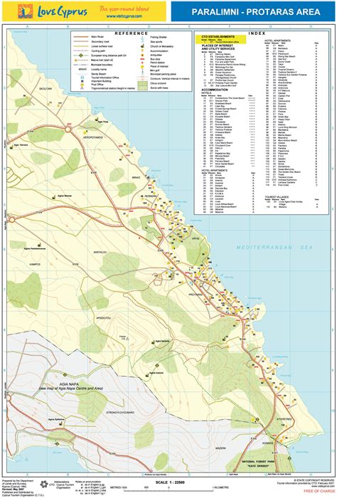 Protaras hotel map