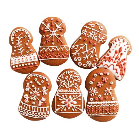 Homemade Christmas Gingerbread Cookies In Shapes Of Mitten, Christmas ...