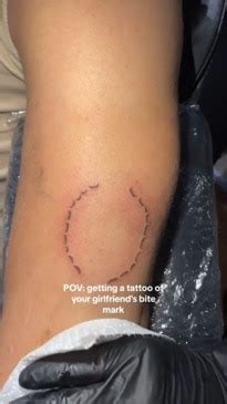 Man goes viral for getting girlfriend’s bite marks tattooed on him ...