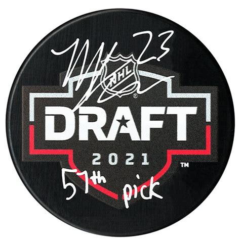 Matthew Knies Autographed 2021 NHL Draft Inscribed Puck | CoJo Sport Collectables Inc. | Reviews ...