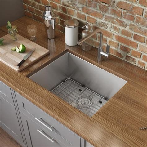 Ruvati Nesta 23-in x 18-in Stainless Steel Single Bowl Undermount Residential Kitchen Sink in ...