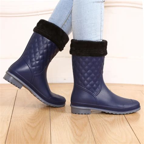 Winter rain boots women fashion warm boots rain boots girls rainboots ...