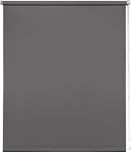 Thermal Blackout Blinds, Grey 140cm (55.11""), 165cm Drop - Blackout ...