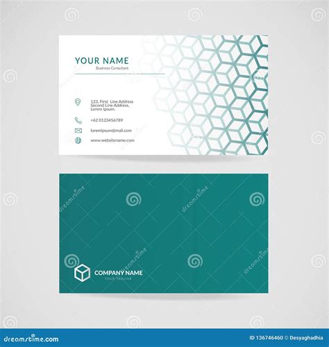 Business Card Name Design Template with Geometric Pattern, Vector Illustration. Stock Vector ...