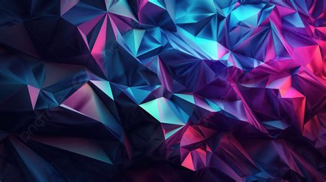 Faceted Abstract Background In 3d With Shimmering Iridescent Metallic ...