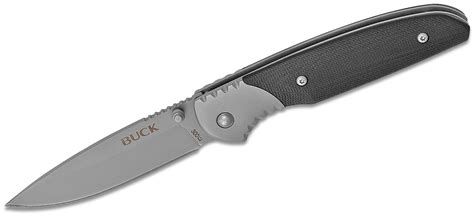 Buck 300 Glacier Folding Knife 3.125" Plain Blade, Black G10 Handles ...