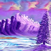 Snowy Mountain Dusk Painting by Barbara Burns - Fine Art America